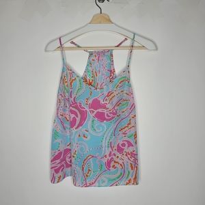 Lilly Pulitzer Silk Racer Back Tank Top Size S